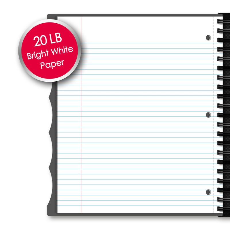 iScholar ""iScholar iQ Poly Fashion Cover 10 Subject Notebook  College Ruled  11"""" x 8.5""""  250 Sheets  Designs Will Vary (58912)""  fashion print dark - Image 3